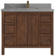 Elizabeth 42 Single Sink Bath Vanity in Dark Walnut Teak 2" Piatra Gray