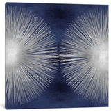 "Silver Sunburst On Blue II" by Abby Young, Canvas Print, 18"x18"
