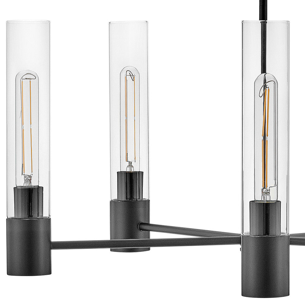 Lark Shea 28" Medium Single Tier Chandelier, Black