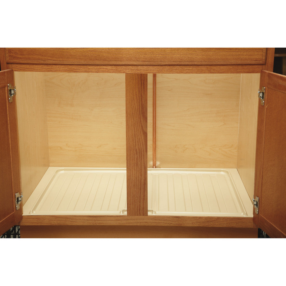 Polymer Trim to Fit Sink Base Cabinet Drip Tray, Metallic Silver