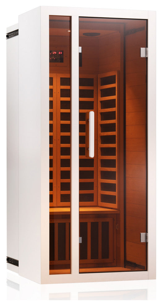 Extendable Indoor FAR Infrared Heating Sauna Bluetooth, White, 1-Person
