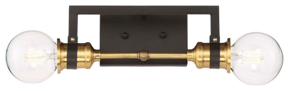 Intention - 2 Light Vanity - Warm Brass and Black Finish