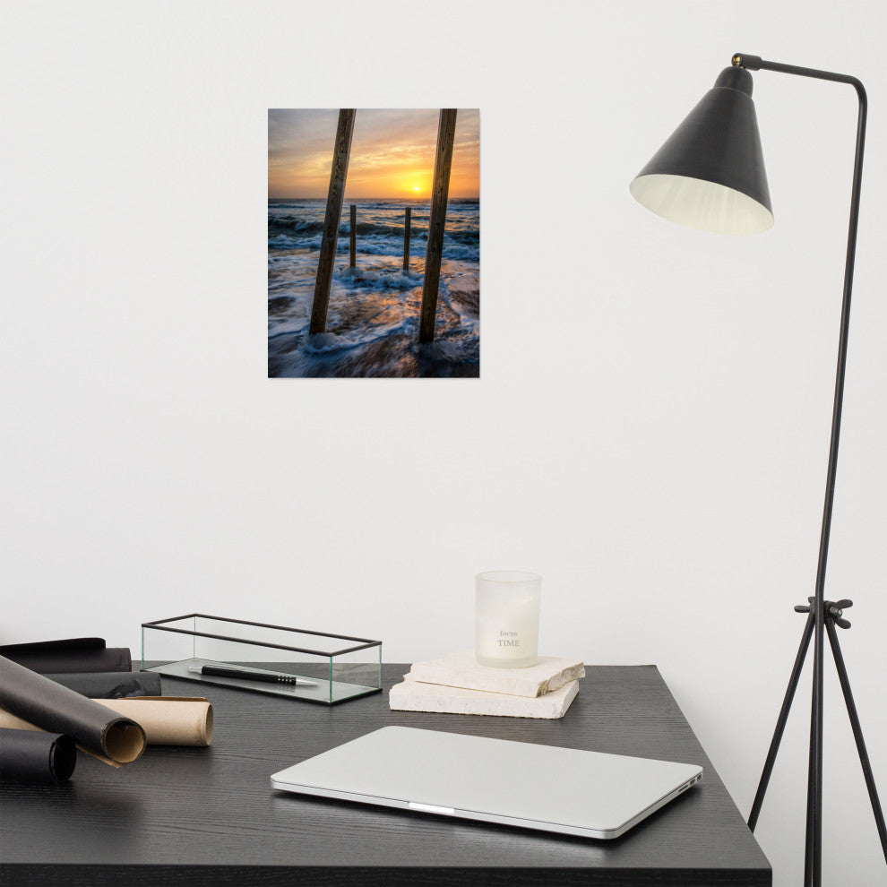 Sunrise Between the Pillars Landscape Photo Unframed Wall Art Print, 11" X 14"
