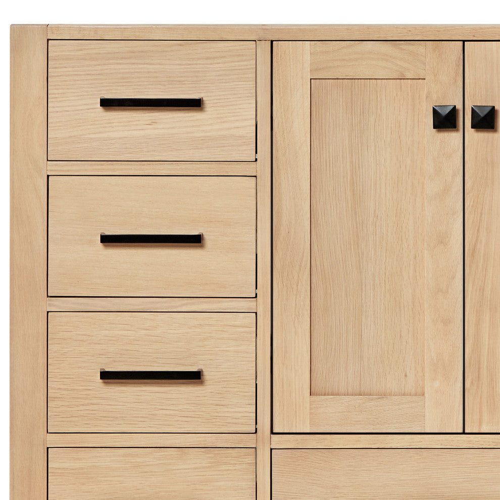Cambridge 36" Single Bath Vanity With Italian Carrara Marble Top, Oak
