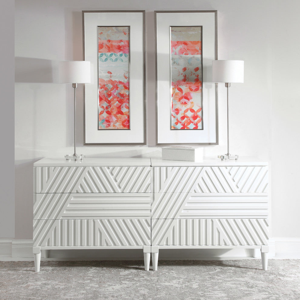 Lifestyle image with dresser as a focal piece in a room.