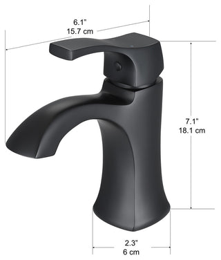 Ancona Morgan Single Lever 1-Hole Bathroom Faucet, Matte Black