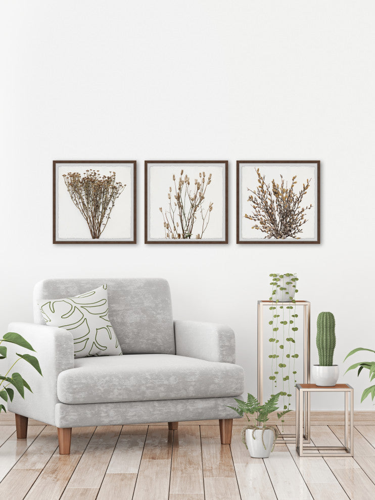 Brown Branches Triptych, 72"x24"