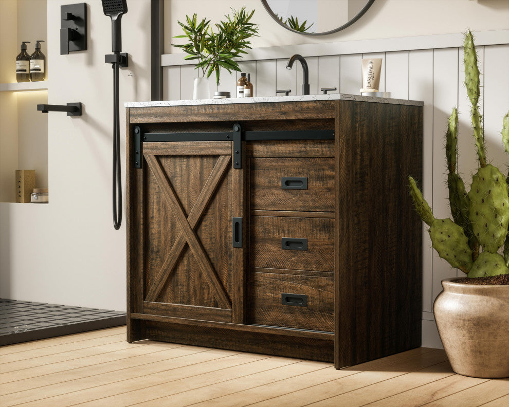 Home Living 36" Single Bathroom Vanity, Expresso