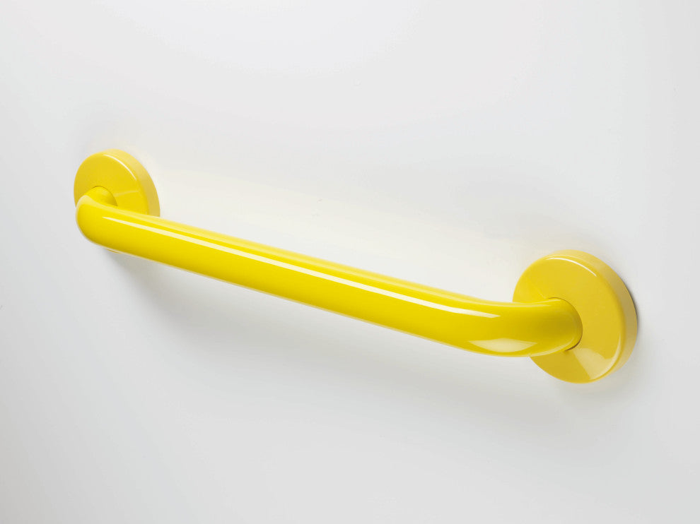 24 Inch Grab Bar With Safety Grip, Wall Mount Coated Grab Bar, Yellow