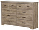 South Shore Versa 8 Drawer Wood Dresser in Weathered Oak