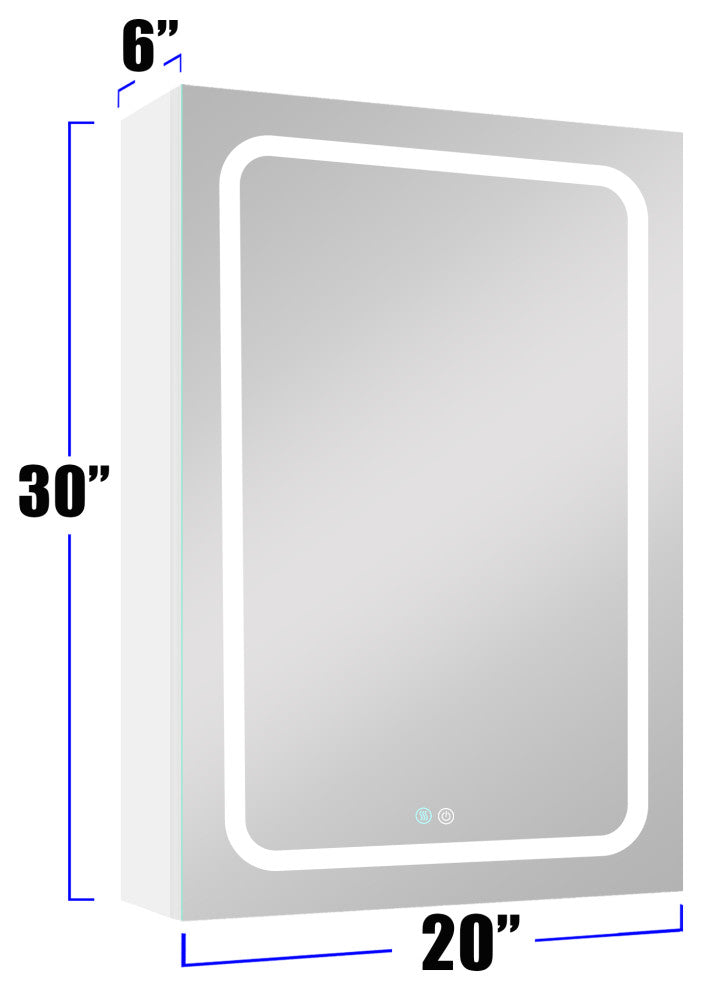 20 in.W x 30 in. H Aluminum Surface Mounted Medicine Cabinet with Door