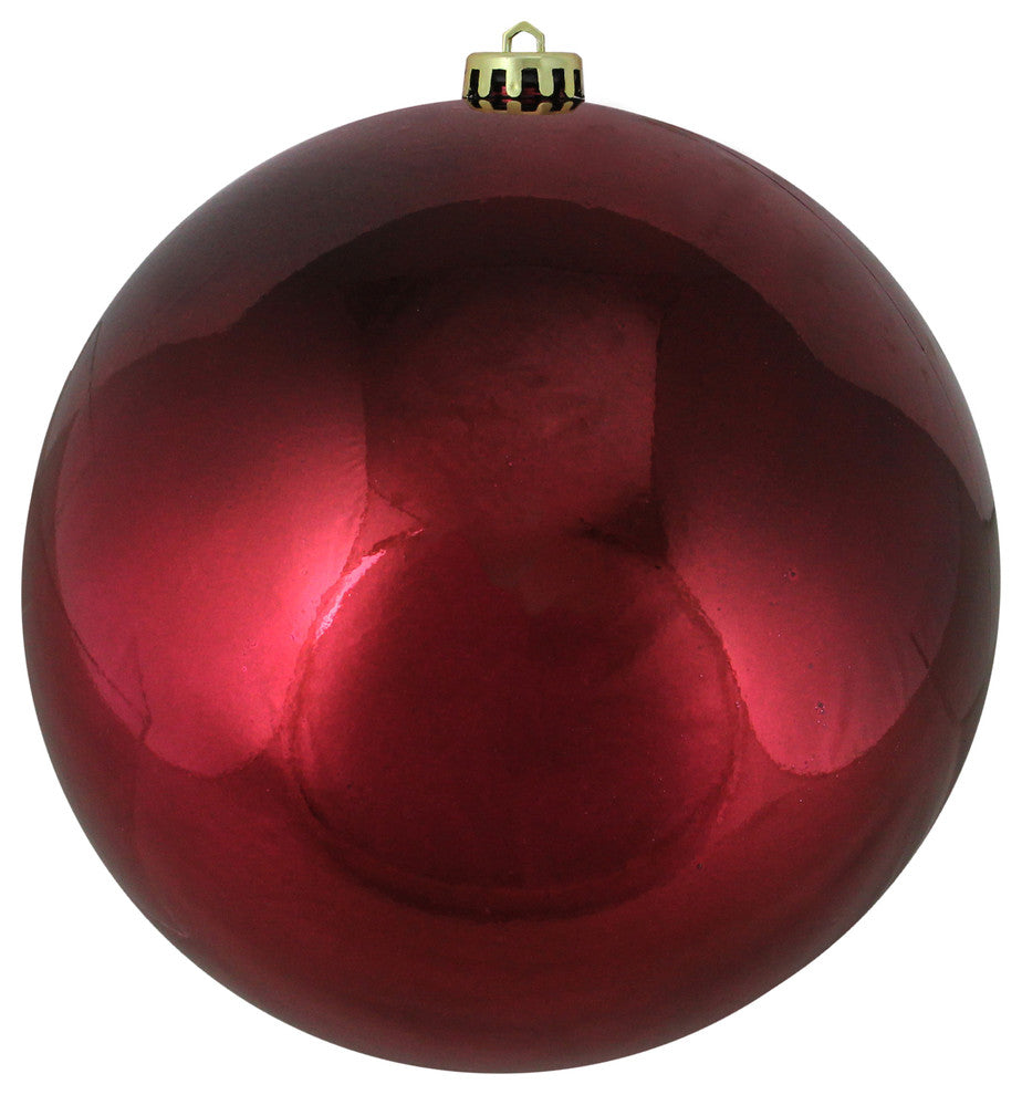 Burgundy Red Shatterproof Shiny Christmas Ball Ornament, 12"