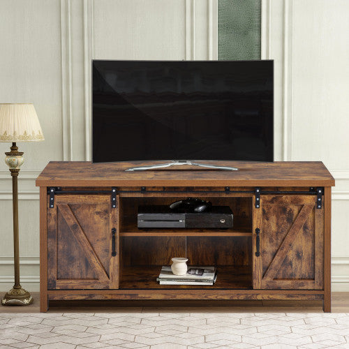 Vintage Melamine board Tv Stand (Yellow + Particle Board)