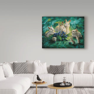 Kirk Reinert 'Blueberry Lunch' Canvas Art, 47"x35"