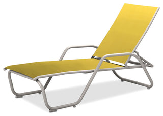 Gardenella Sling 4-Position Chaise, Textured White, Yellow