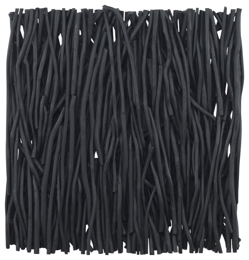 Uttermost Gathered Teak Square Black Wood Wall Decor