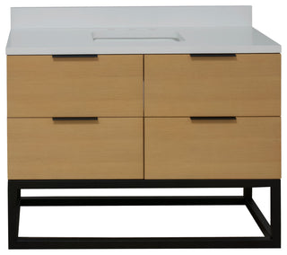Mia 48" Bathroom Vanity, Blonde, Matte White