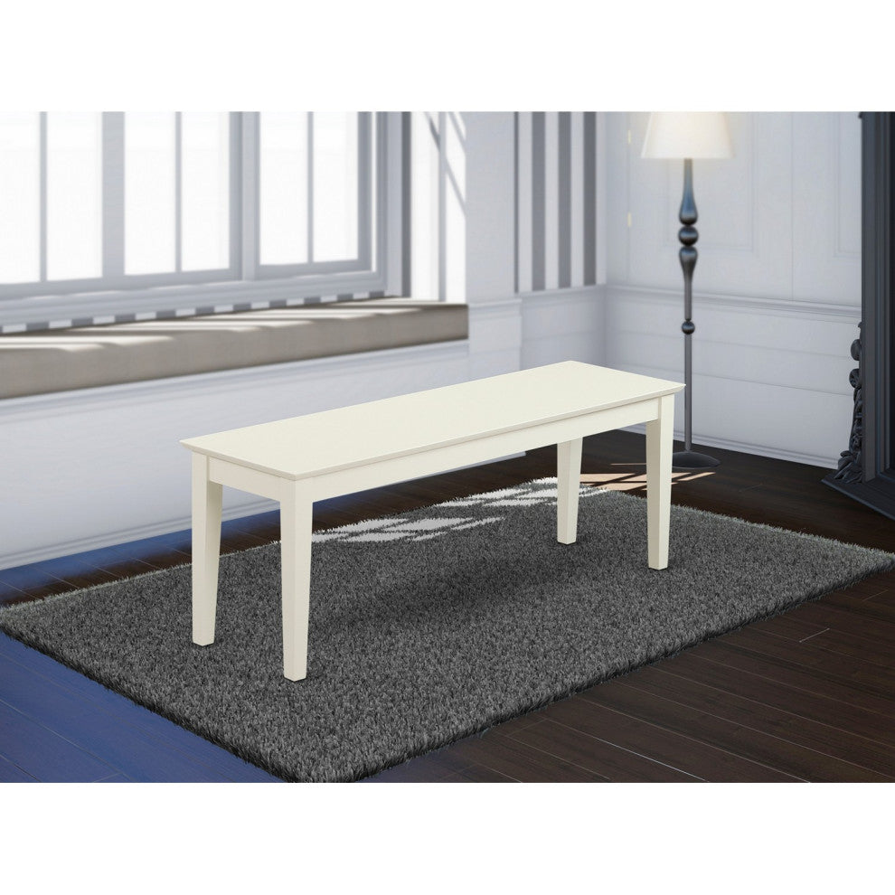 Capri Bench With Wood Seat In Linen White