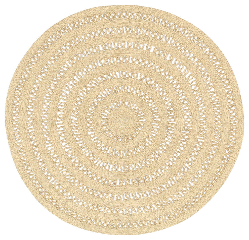 Dash & Albert Bowline Natural Handwoven Indoor/Outdoor Round Rug, 4' Round