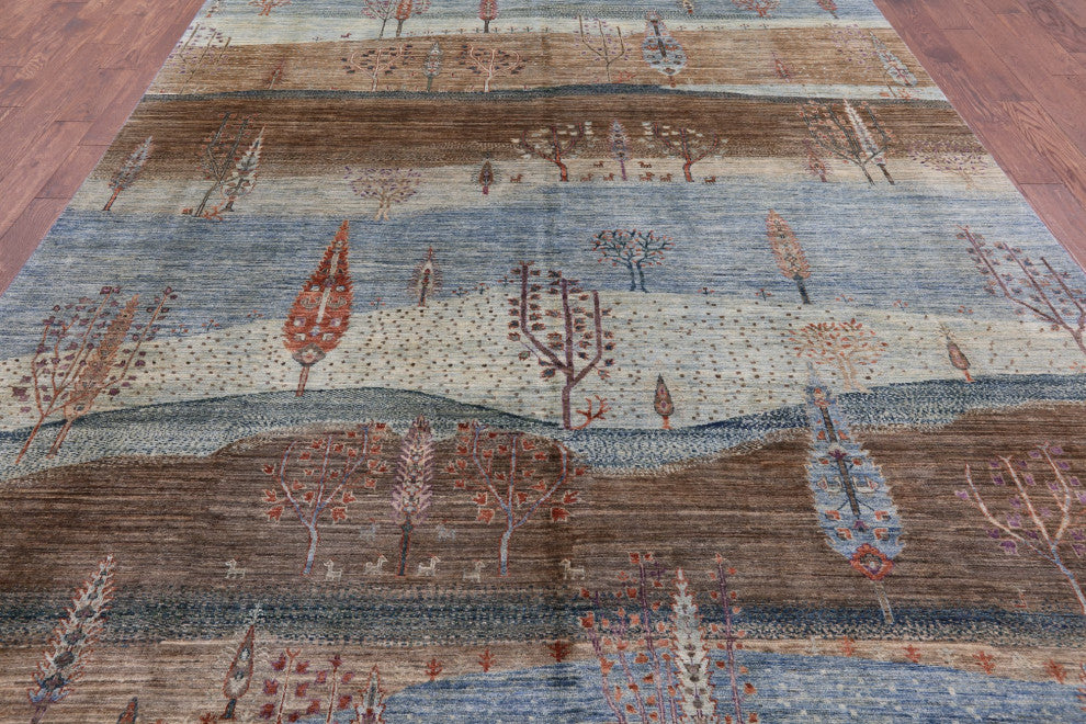 Tribal Persian Gabbeh Hand Knotted Rug 8' 9" X 11' 11" Q7926