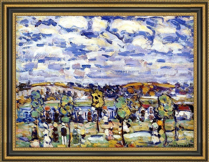 Maurice Prendergast New England - 18" x 24" Framed Premium Canvas Print