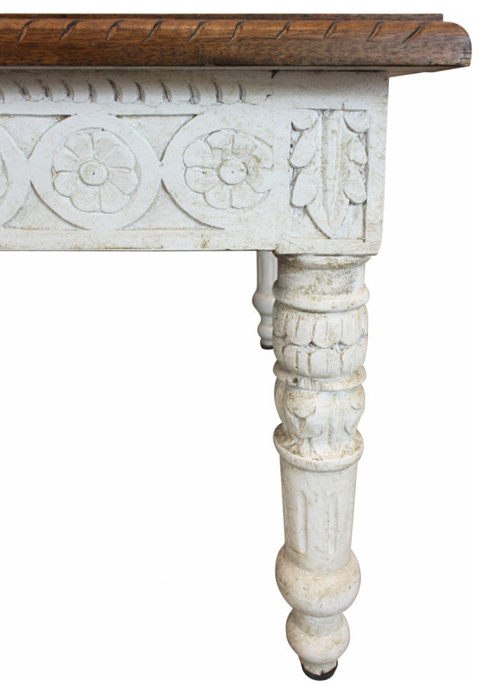 Brown and White Decorative Coffee Table
