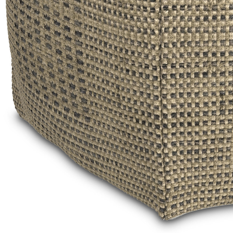 Delilah Square Woven Pouf, Natural