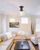 Black Semi Flush Mount Ceiling Light, Farmhouse