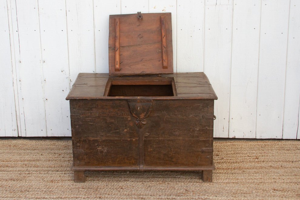 Antique Indo-Portuguese Painted Trunk