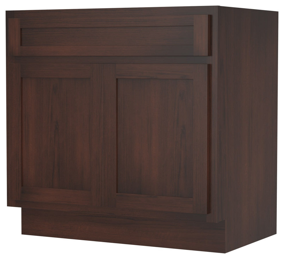 Vanity Art Vanity Base Cabinet, No Top, 36", Brown