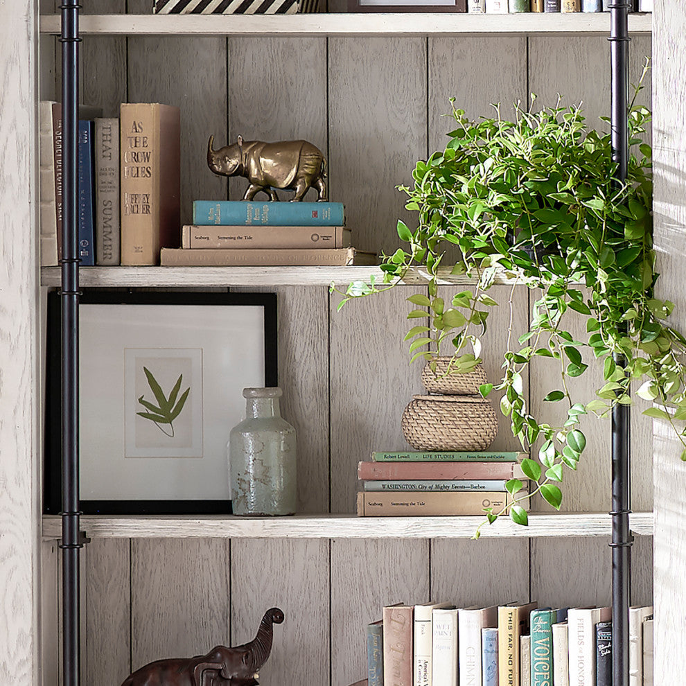 Avondale Barn Door Bookcase White Wood