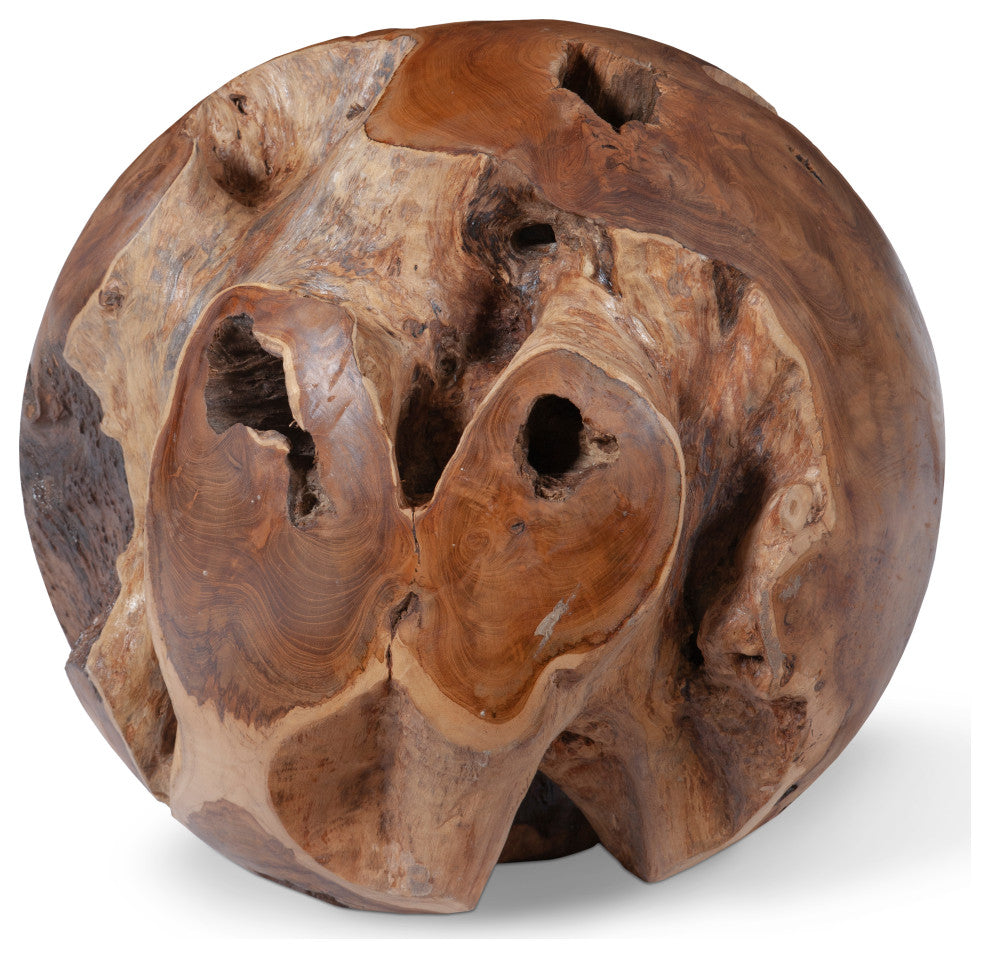 Origins Ball Sculpture, Teak Wood, Colossal