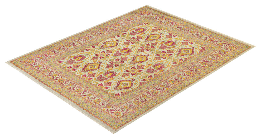 Phoenix, One-of-a-Kind Hand-Knotted Area Rug Ivory, 8'0"x10'1"