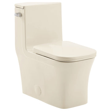 Concorde One Piece Square Left Side Flush Handle Toilet 1.28 gpf, Bisque