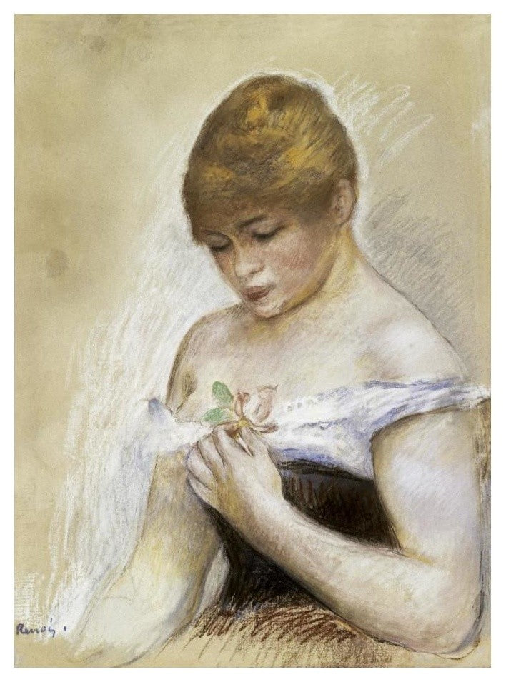 "Portrait de Jeanne Samary" Paper Print by Pierre-Auguste Renoir, 18"x24"