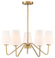 5-Light Chandelier, Natural Brass