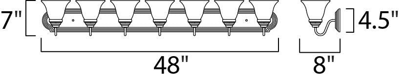 Maxim 8016 Essentials 48"W Bath Light - Oil Rubbed Bronze / Frosted Glass