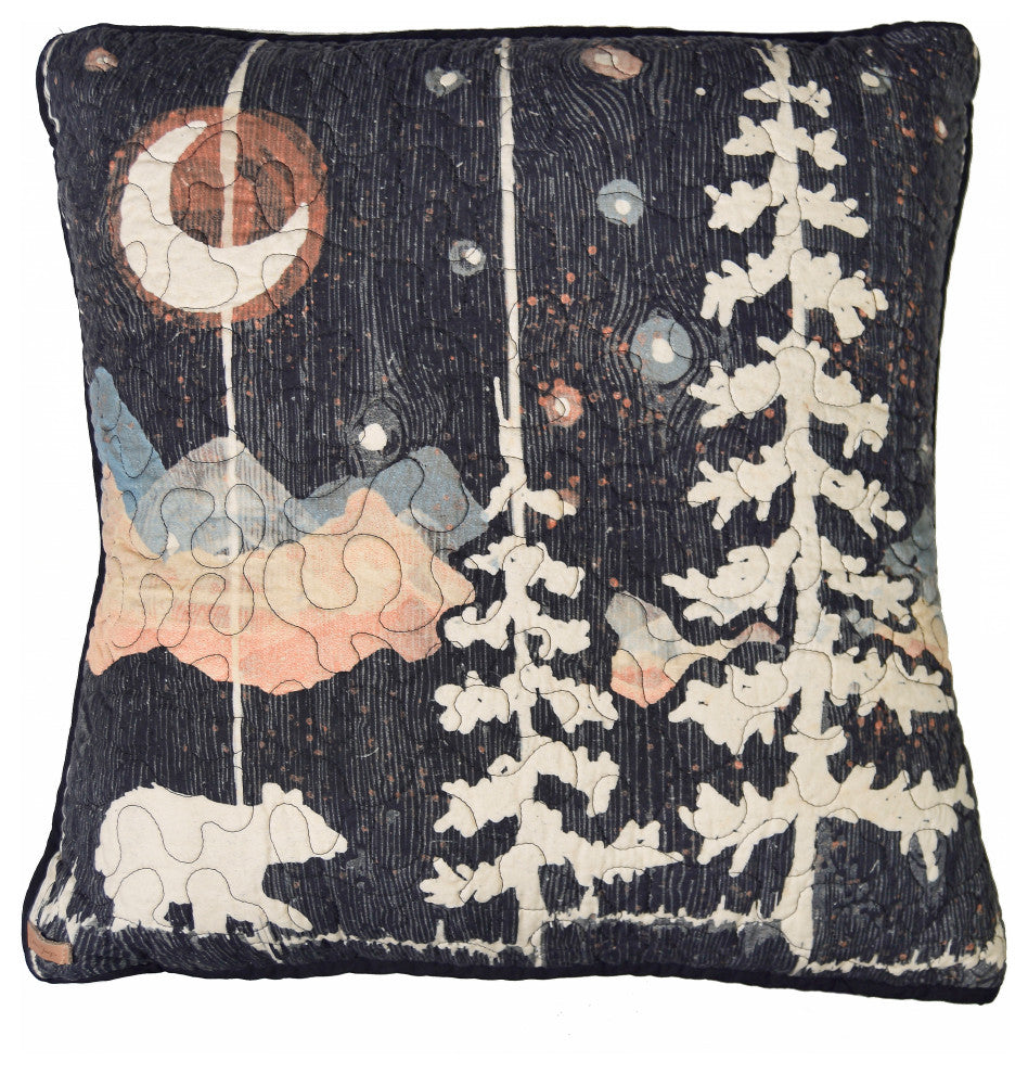 Moonlit Bear Decorative Pillow
