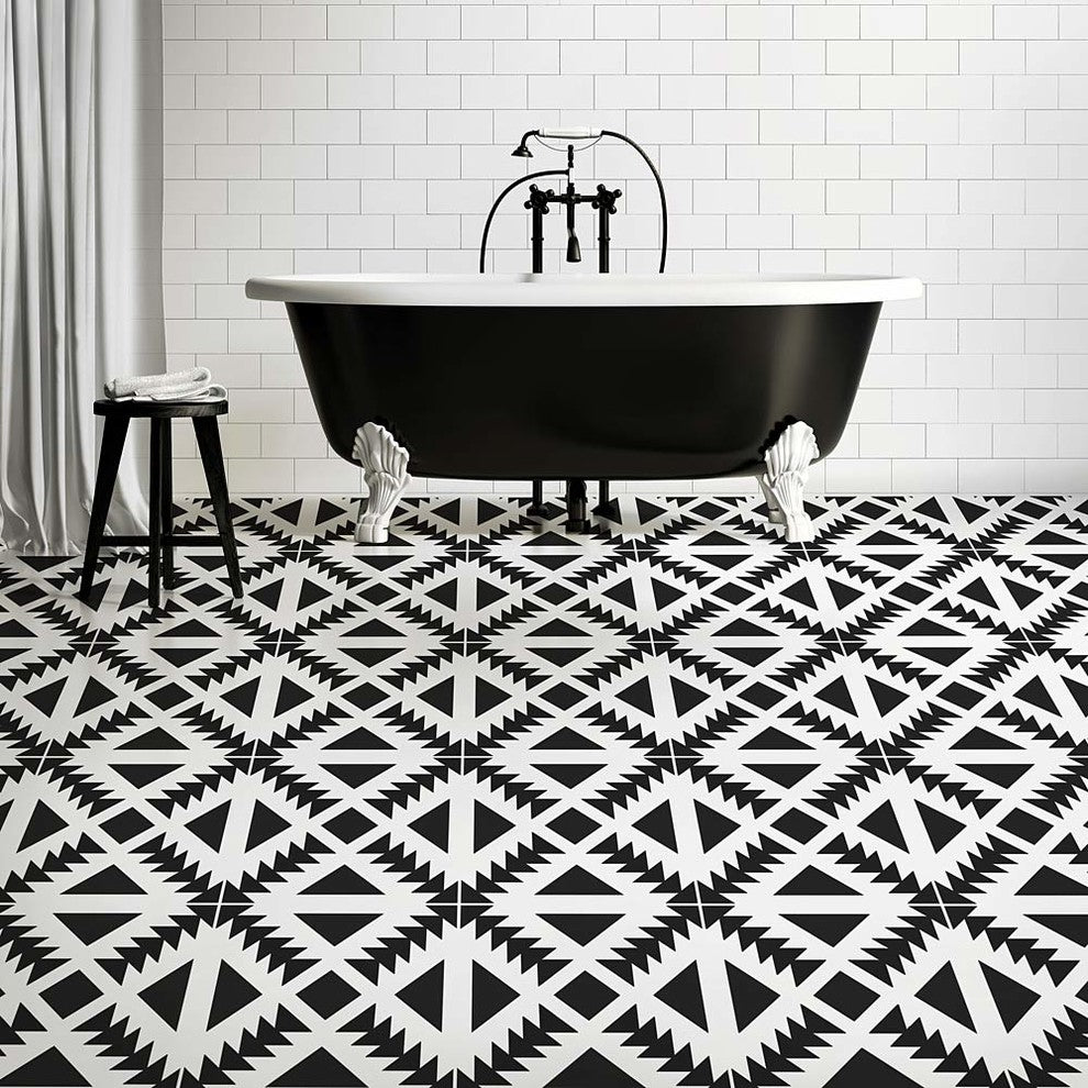 Aztec Tile Stencil - DIY Geometric Tile Stencils - Faux Cement Tiles, Medium