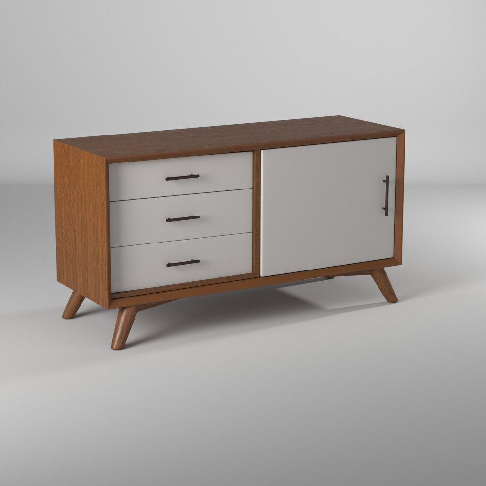 Flynn Small TV Console, Acorn/White