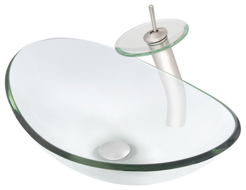 Chiaro Glass Vessel Sink Set