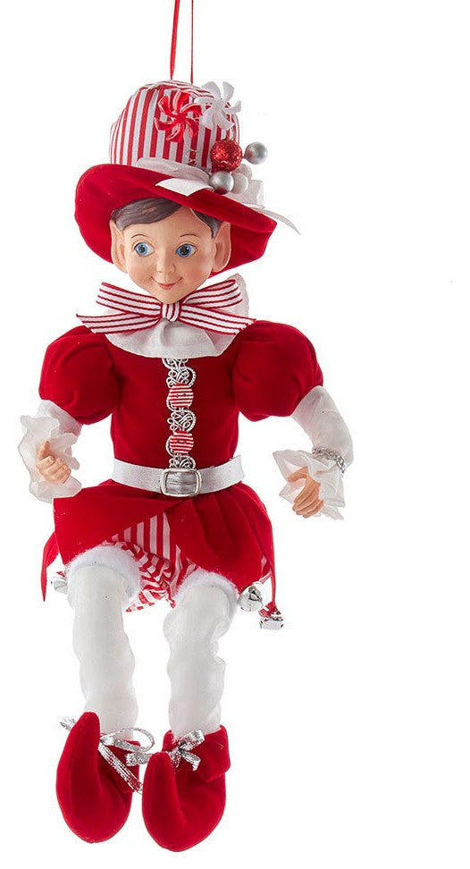 Kurt Adler 15" Kringle Klaus Peppermint Elf Ornament