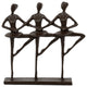era85 Decorative Antique Iron Ballet Trio Figurine, 2 x 7.5 x 2 inches, Dark Bro