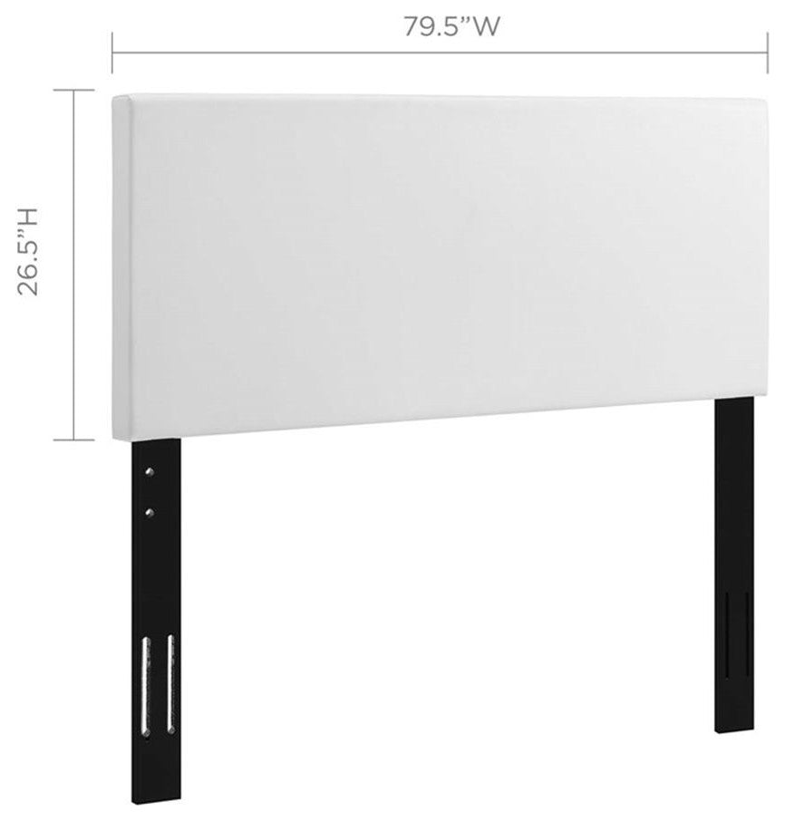 Modway Taylor King and California King Faux Leather Headboard in White