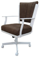 Montana Swivel Metal Dining Caster Chair Reading Base, Northwest Whiskey, White