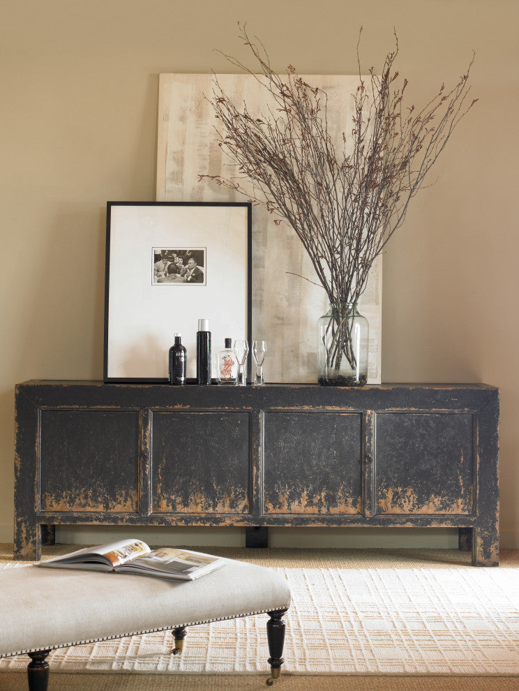 Shiyan 4 Door Chest - Ebony Finish