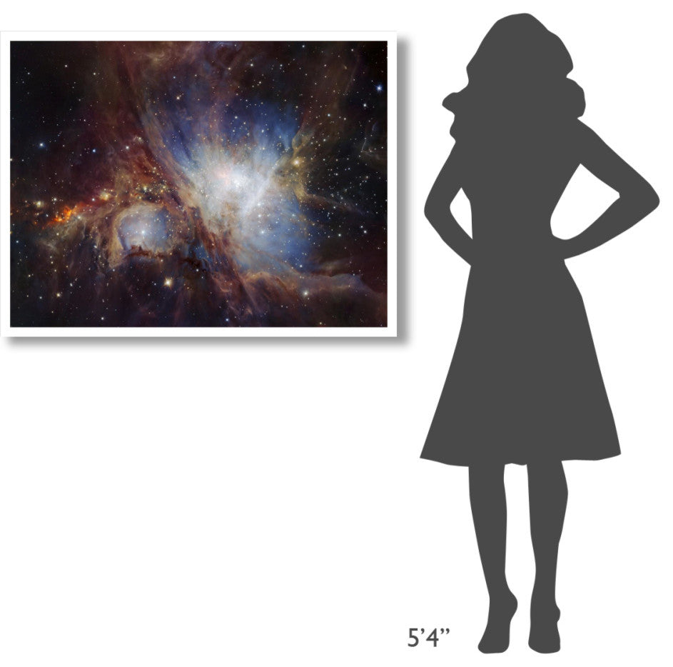 "Deep infrared view of the Orion Nebula from HAWK-I" Paper Art, 42"x32"