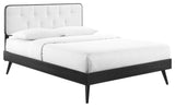 Bridgette Full Wood Platform Bed With Splayed Legs MOD-6646-BLK-WHI
