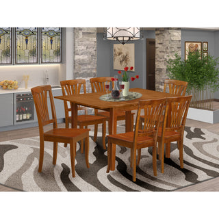 Mlav7-Sbr-W, 7-Piece Nook Dining Set, Small Table and 6 Chairs