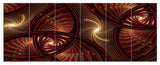 Brown Symmetrical Fractal Pattern, Floral Canvas Art Print, 70"x28", 6 Panels